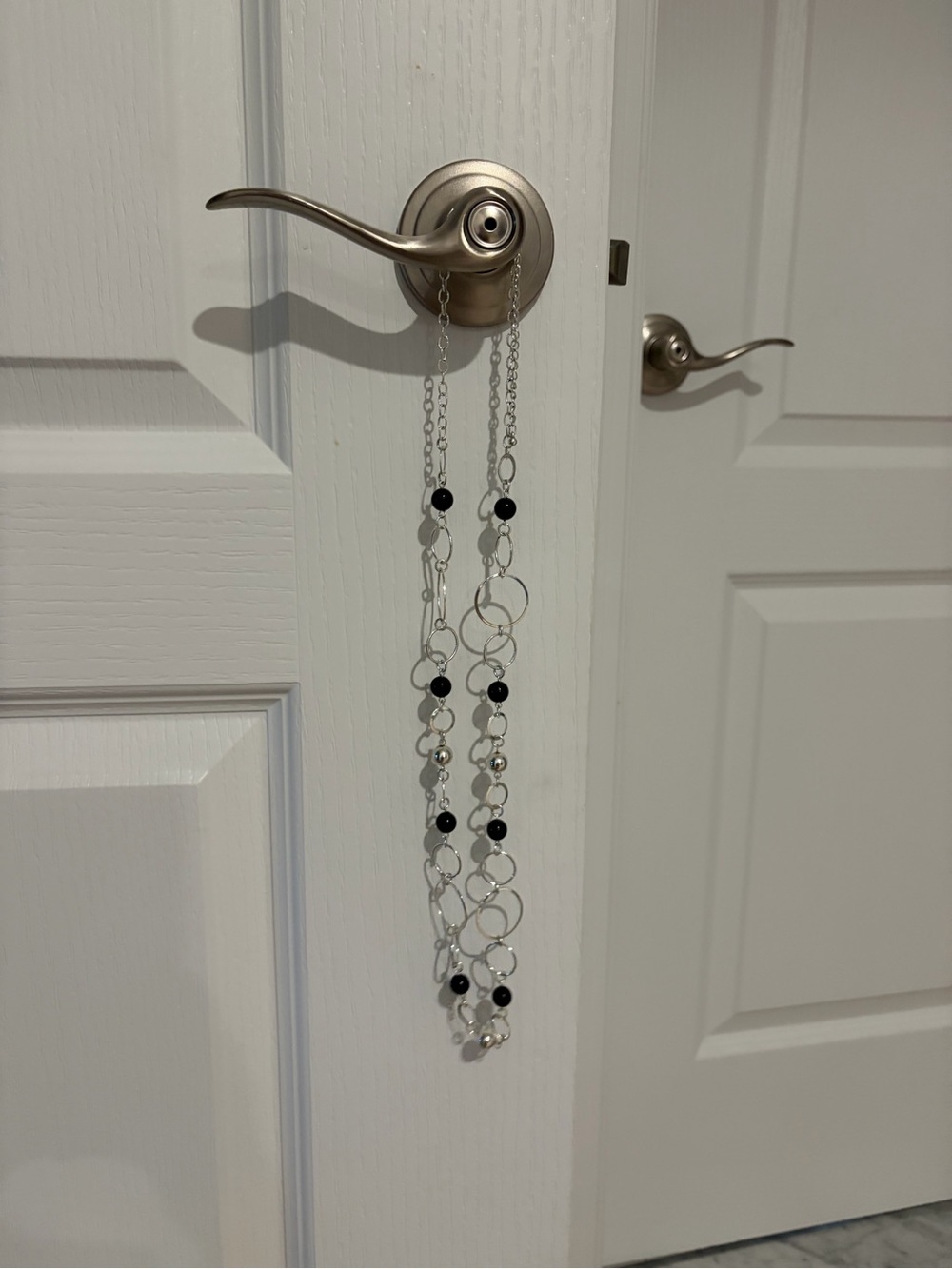 Silver and Black Accent Necklace -
